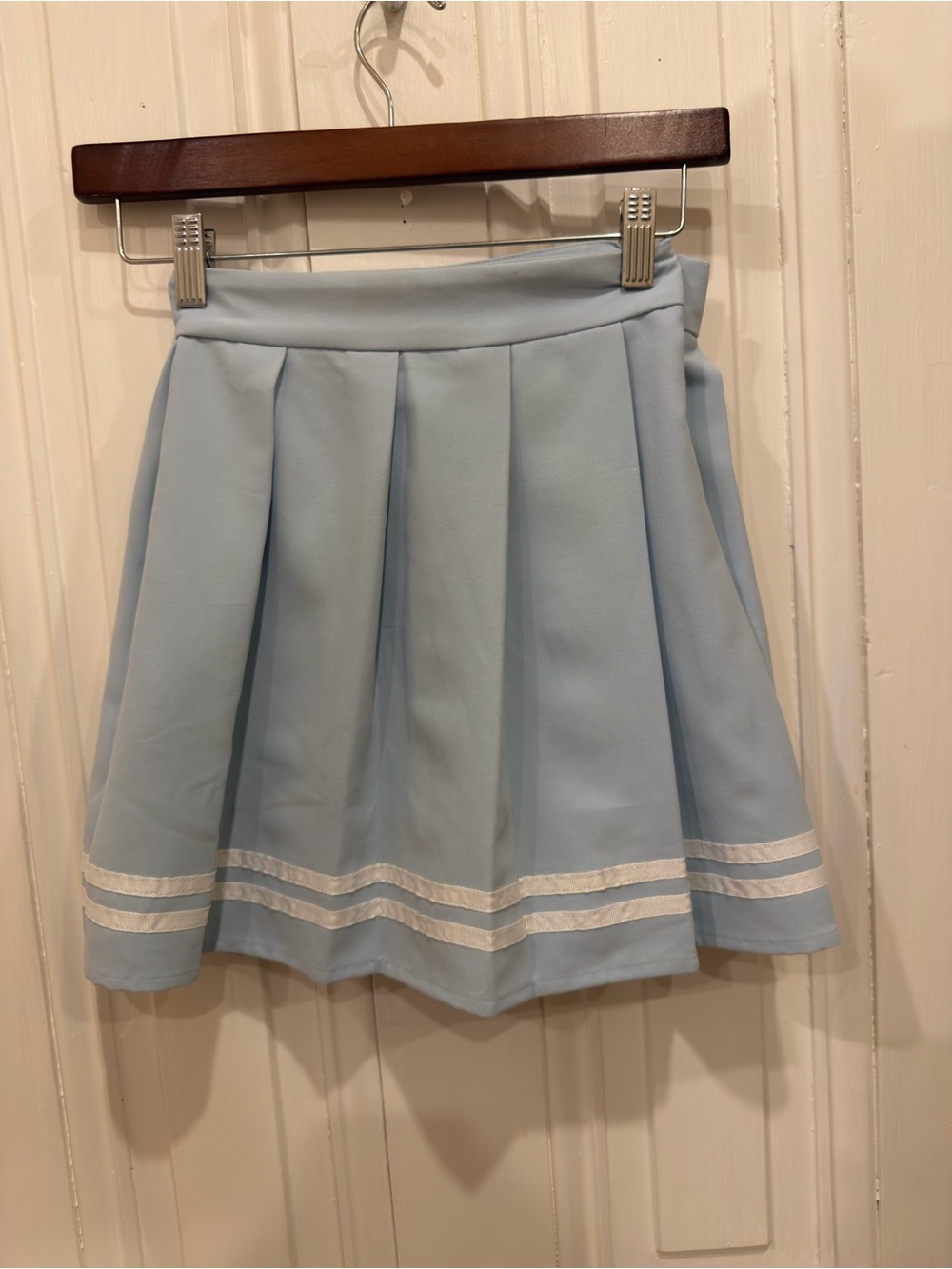Light Blue Pleated micro mini Skirt